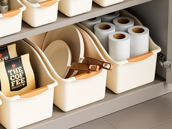 Organizer kuchenny plastikowy pojemnik do szafki na chemię kuchnia łazienka