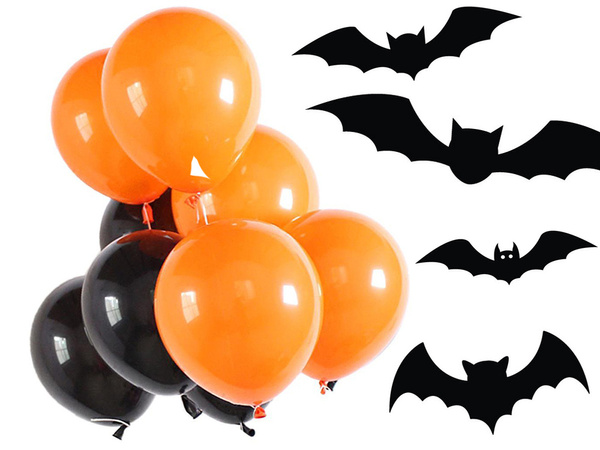 Zestaw balonów halloween czarne pomarańczowe 20szt