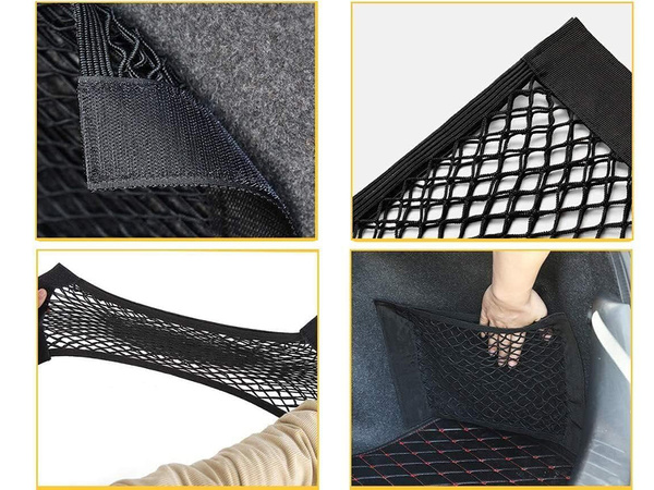 SIATKA DO BAGAZNIKA AUTA MOCNA NA RZEP DO SAMOCHODU MOCNA KIESZEŃ 50x25cm