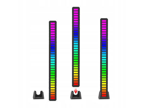 LEDY USB REAKCJA NA DŹWIĘK MULTIKOLOR NEON RGB LED AKUMULATOROWE