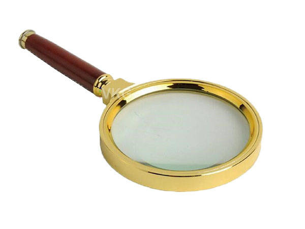 Lupa ręczna klasyczna 80mm złota szkło elegancka