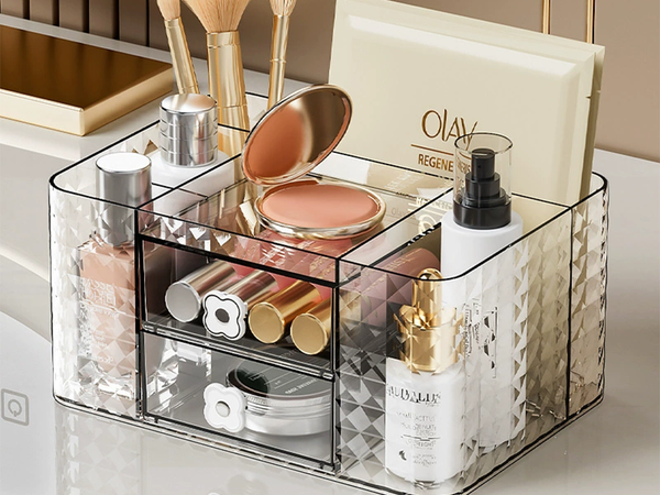 Szkatułka organizer na kosmetyki biżuterię do łazienki na biurko szufladki