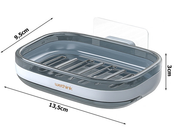 Mydelniczka na mydło pojemnik odpływ wody do kąpieli ścienna stojąca