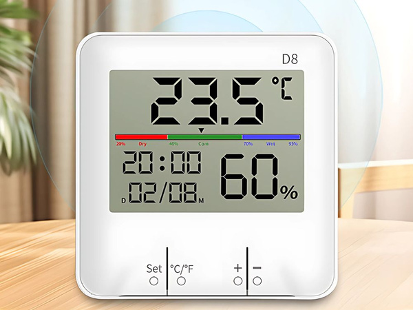 Termometr stacja pogody pogodowa wewnętrzny higrometr zegar bateria lcd