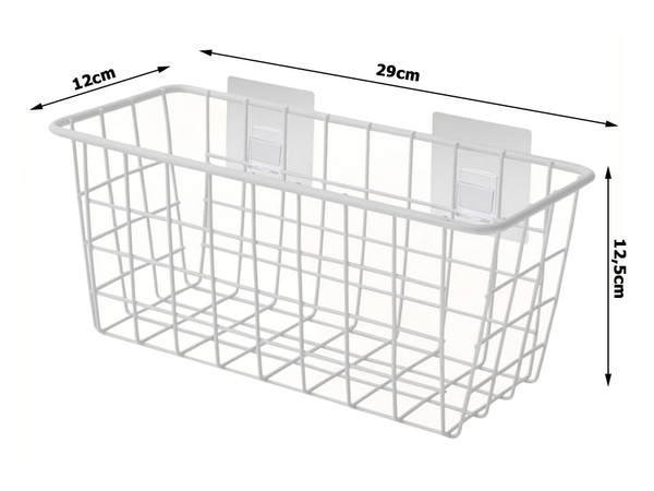 Koszyk wiszący kosz organizer metalowy zawieszany półka wisząca biały mocny