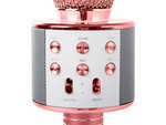 Mikrofon bezprzewodowy bluetooth głośnik karaoke okrągły z etui różne tryby