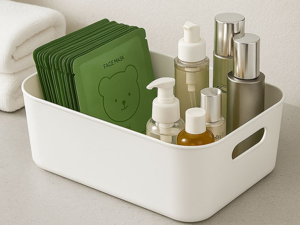 Pojemnik do przechowywania organizer kosz z uchwytami uniwersalny 22x27 cm