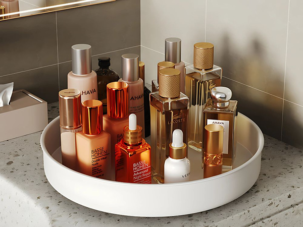 Organizer obrotowy taca uniwersalna 25cm kuchnia łazienka przyprawy biała