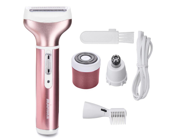 Depilator golarka damska do ciała nóg trymer 4w1 wymienne końcówki usb