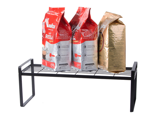 Półka metalowa jednopoziomowa organizer kuchenny stojak czarny do kuchni