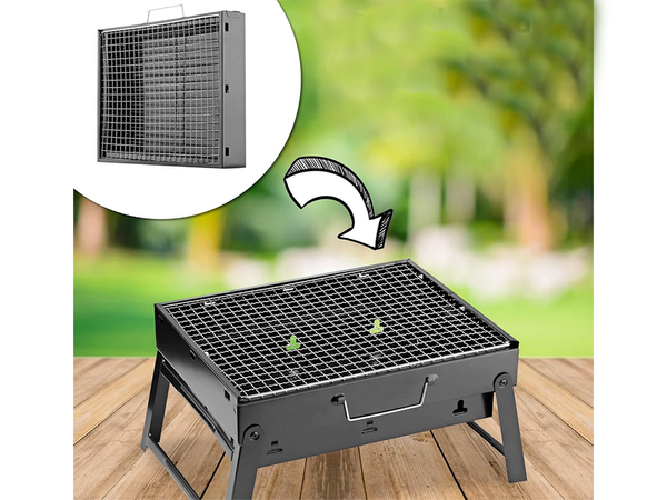 Grill turystyczny przenośny składany walizka węglowy kempingowy bbq