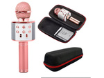 Mikrofon bezprzewodowy bluetooth głośnik karaoke okrągły z etui różne tryby