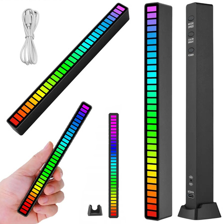 LEDY USB REAKCJA NA DŹWIĘK MULTIKOLOR NEON RGB LED AKUMULATOROWE