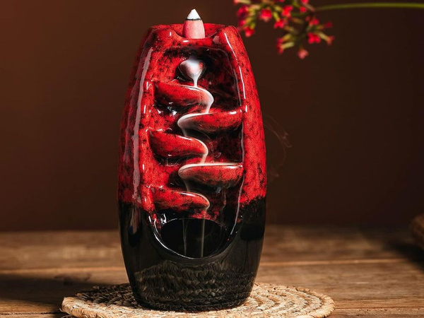 Kominek zapachowy ceramiczny wodospad kadzidło aromaterapia + 10 knotów