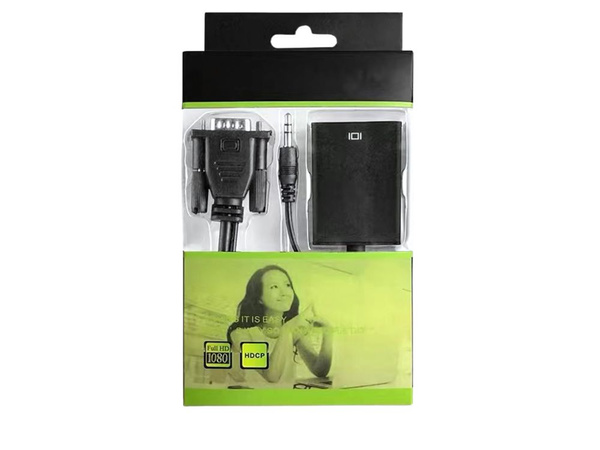 Kabel adapter konwerter vga-hdmi full hd d-sub z jack 3.5 i usb