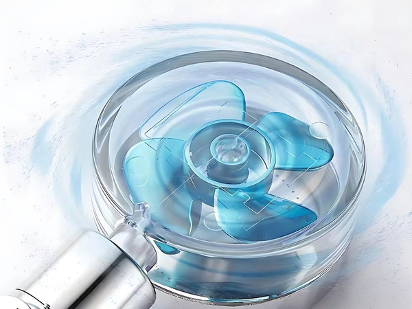 Słuchawka prysznicowa z turbiną filtrem wymiennym turbo z wentylatorem