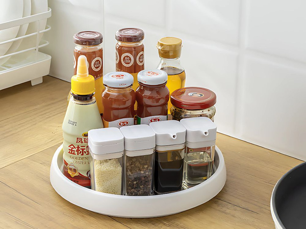 Organizer obrotowy taca uniwersalna 25cm kuchnia łazienka przyprawy biała