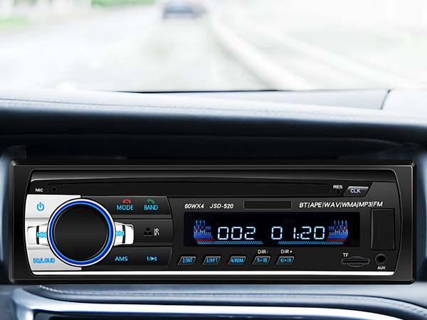 Radio samochodowe bluetooth usb aux sd 1-din mikrofon + pilot 4 x 60w