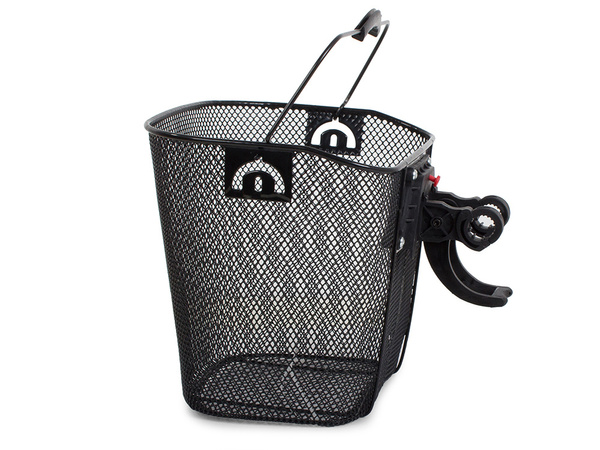Duzy kosz rowerowy metalowy koszyk do roweru click