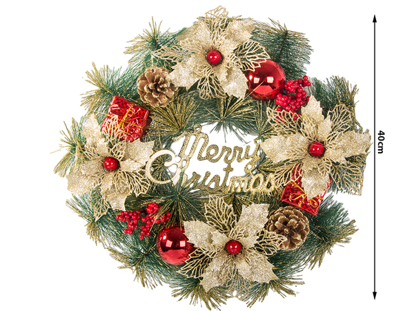 Stroik świąteczny wianek dekoracja ozdoba na drzwi ścianę boże narodzenie
