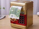 Skarbonka sejf bankomat na kod dostępu banknoty