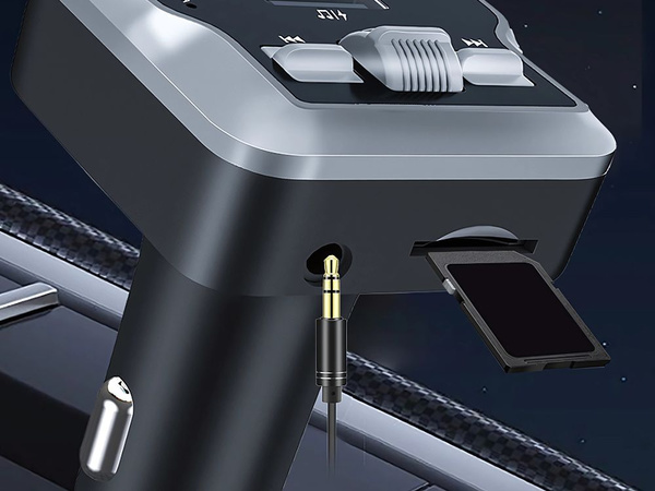 Transmiter fm mp3 estaw głośnomówiący 2xusb c bluetooth 5.3 12v karta sd