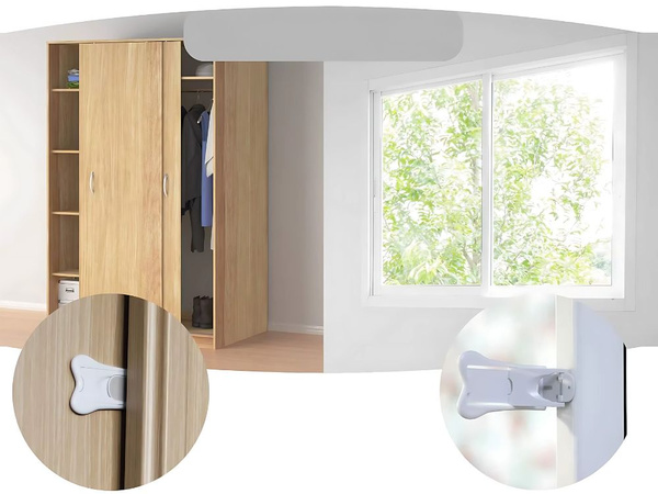 Blokada zabezpieczenie drzwiczek szafy okna dla dzieci bezpieczeństwo 2 szt