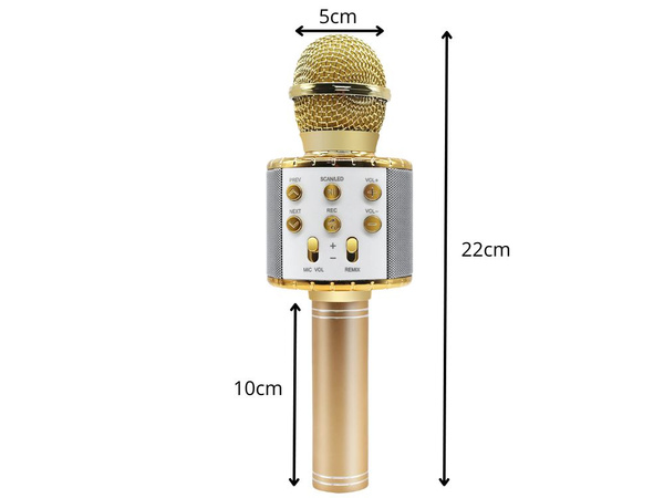 Mikrofon bezprzewodowy bluetooth głośnik karaoke okrągły z etui różne tryby