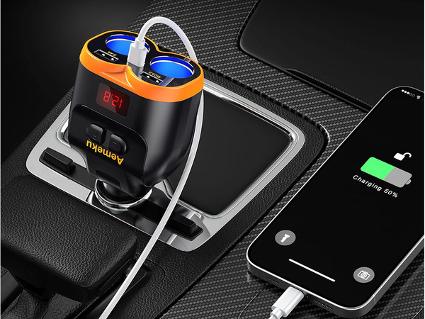 Rozdzielacz gniazda zapalniczki 12-24v 2xusb-a 1xusb-c qc 3.0 80w ładowarka