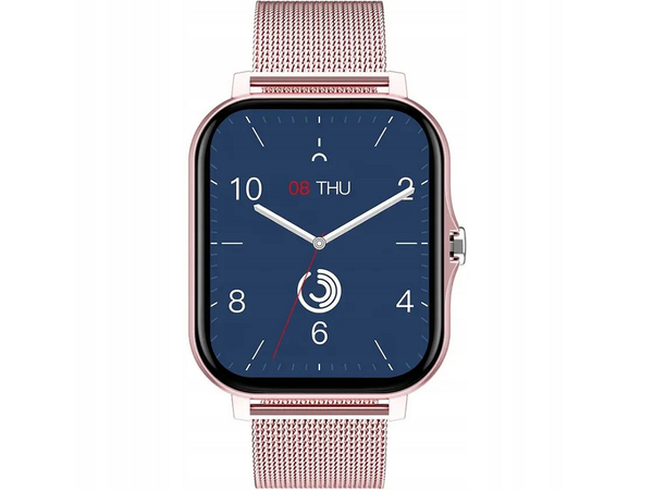 Smartwatch zegarek damski męski gumowy pasek sport bluetooth rozmowy różowy