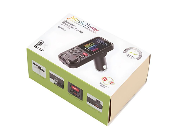 Transmiter bluetooth 5.0 fm zestaw głośnomówiący usb qc tf bass lcd 12-24v