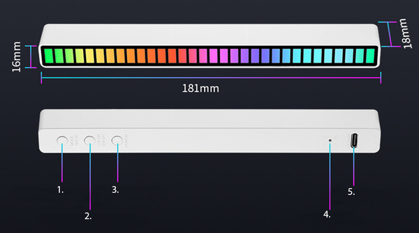 LEDY USB REAKCJA NA DŹWIĘK MULTIKOLOR NEON RGB LED AKUMULATOROWE
