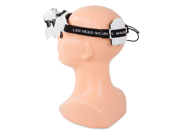 Lupa nagłowna 2 led na głowę czołowa okulary 28x