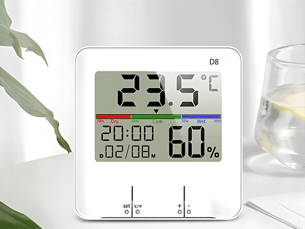 Termometr stacja pogody pogodowa wewnętrzny higrometr zegar bateria lcd