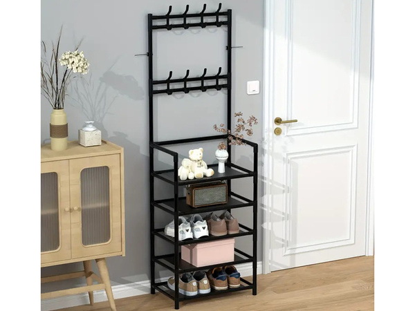 Wieszak stojący metalowy 5 poziomów na ubrania buty torebki loft garderoba