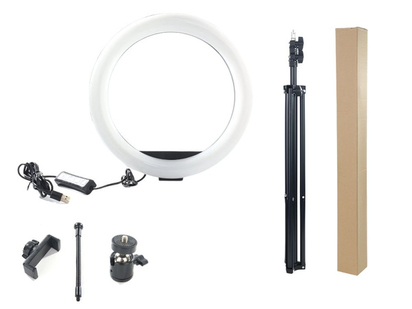 Lampa pierścieniowa led rgb ring + uchwyt na telefon + regulowany statyw