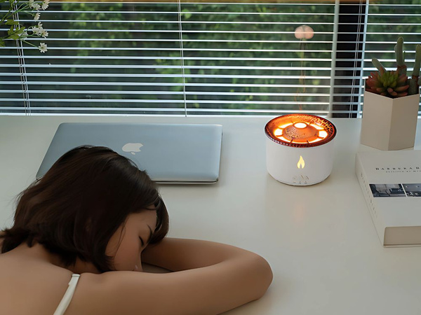 Nawilżacz powietrza dyfuzor z led rgb wulkan mgiełka zapachowa ogień wybuch