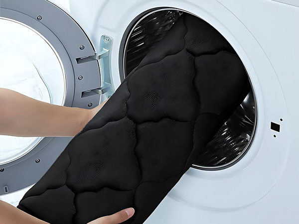 DYWANIK ŁAZIENKOWY CZARNY MIĘKKI WODOCHŁONNY PIANKA MEMORY ANTYPOŚLIZGOWA