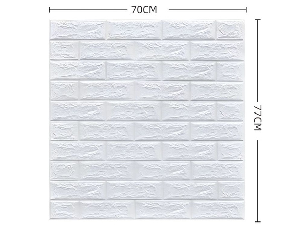 PANELE ŚCIENNE 3D CEGŁA BIAŁA TAPETA SAMOPRZYLEPNE DEKORACYJNA PIANKOWA