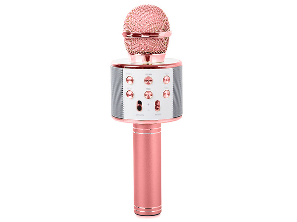 Mikrofon bezprzewodowy bluetooth głośnik karaoke okrągły z etui różne tryby