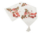 Bieżnik na stół świąteczny skarpety wigilijny na boże narodzenie 205x35cm