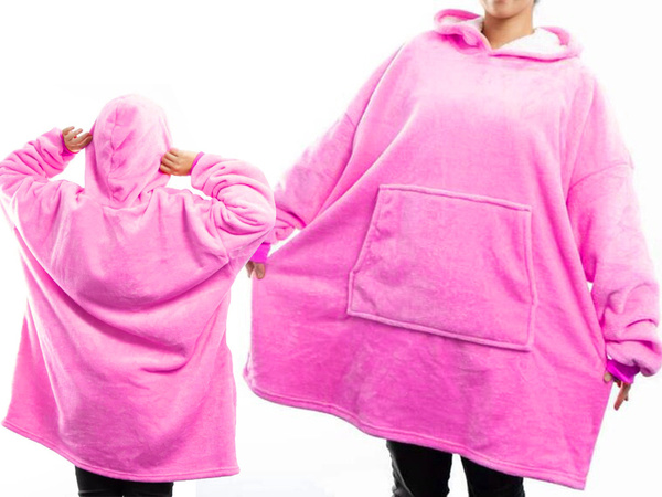 Ciepła bluza koc oversize xxl 2w1 gruba futrzak