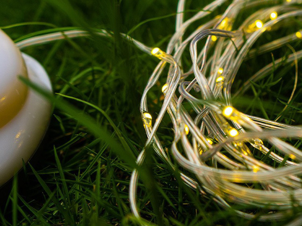 Lampa kempingowa biwakowa akumulatorowa led girlanda na rolce 8m ciepła