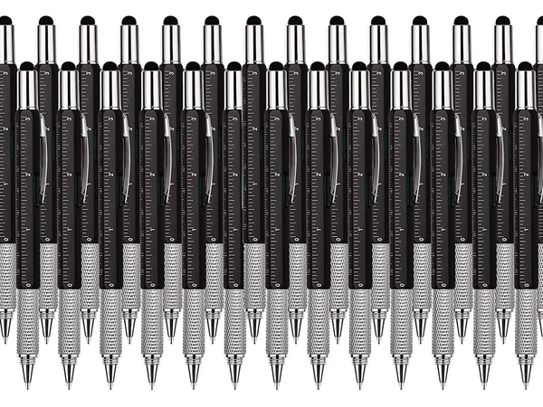 Długopis wielofunkcyjny śrubokręt multitool 6w1 miarka poziomica klips