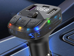 Transmiter fm mp3 estaw głośnomówiący 2xusb + usb c bluetooth 5.3 lcd 12v