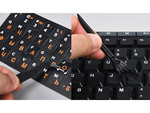 NAKLEJKI NAKŁADKI NALEPKI NA KLAWIATURĘ LAPTOPA PC QWERTY CYRLICA 11X13mm