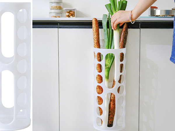 Pojemnik na torby plastikowe organizer uniwersalny biały na reklamówki