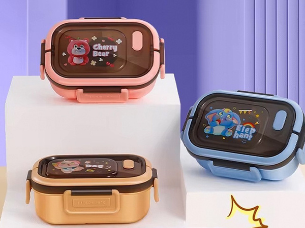 Lunchbox śniadaniówka pojemnik na śniadanie obiad z przegródkami sztućce