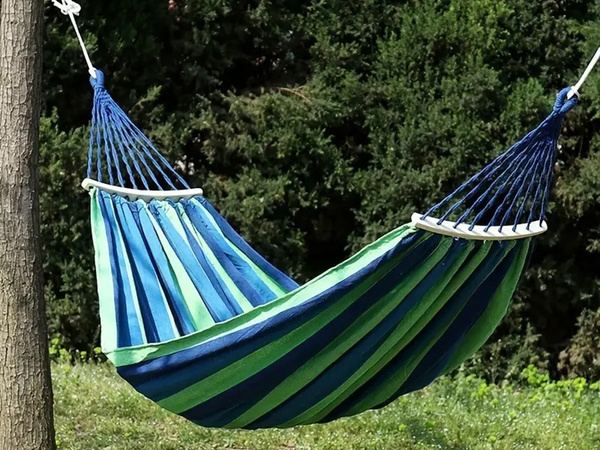 Hamak dwuosobowy z poduszką brazylijski xxl duży 200kg 260x150 pokrowiec