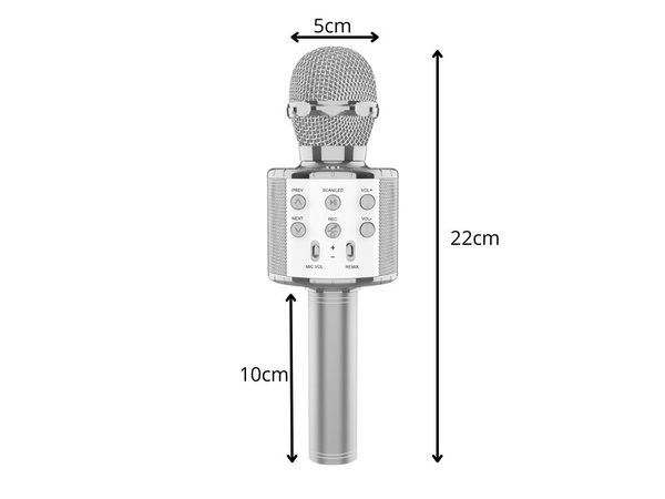 Mikrofon bezprzewodowy bluetooth głośnik karaoke okrągły z etui różne tryby